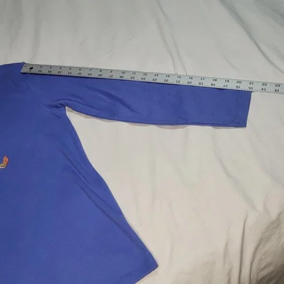 Santa On a Beach Christmas "Let It Snow Somewhere Else" Blue Longsleeve Lg Shirt - Picture 8 of 13